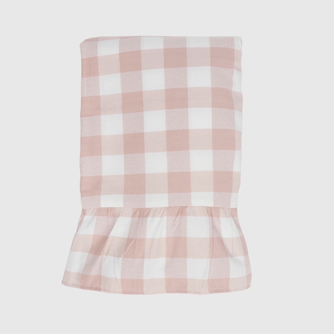 Blush Pink Gingham Tablecloth - 165x295cm