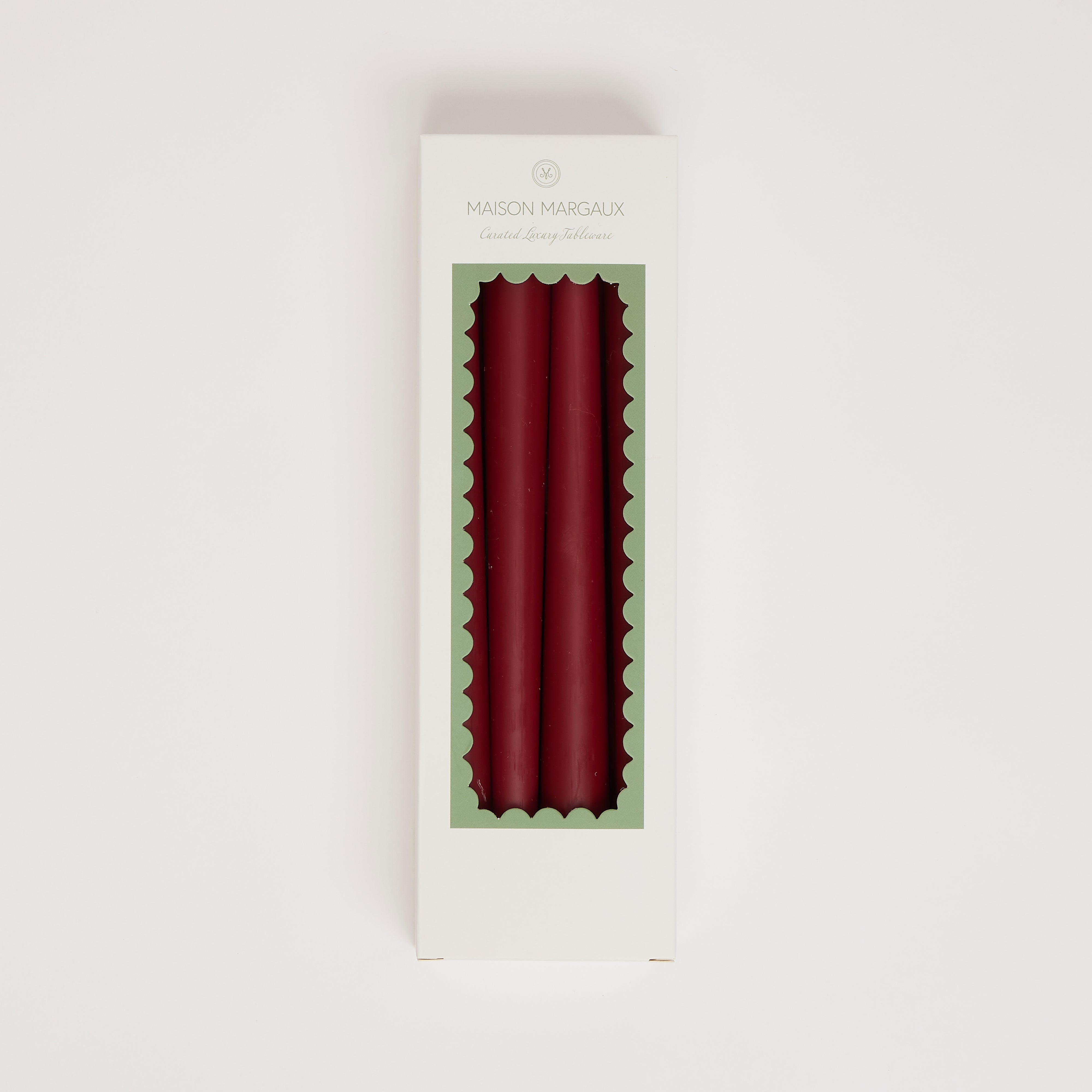 Burgundy Red Tapered Candles (set of 8)