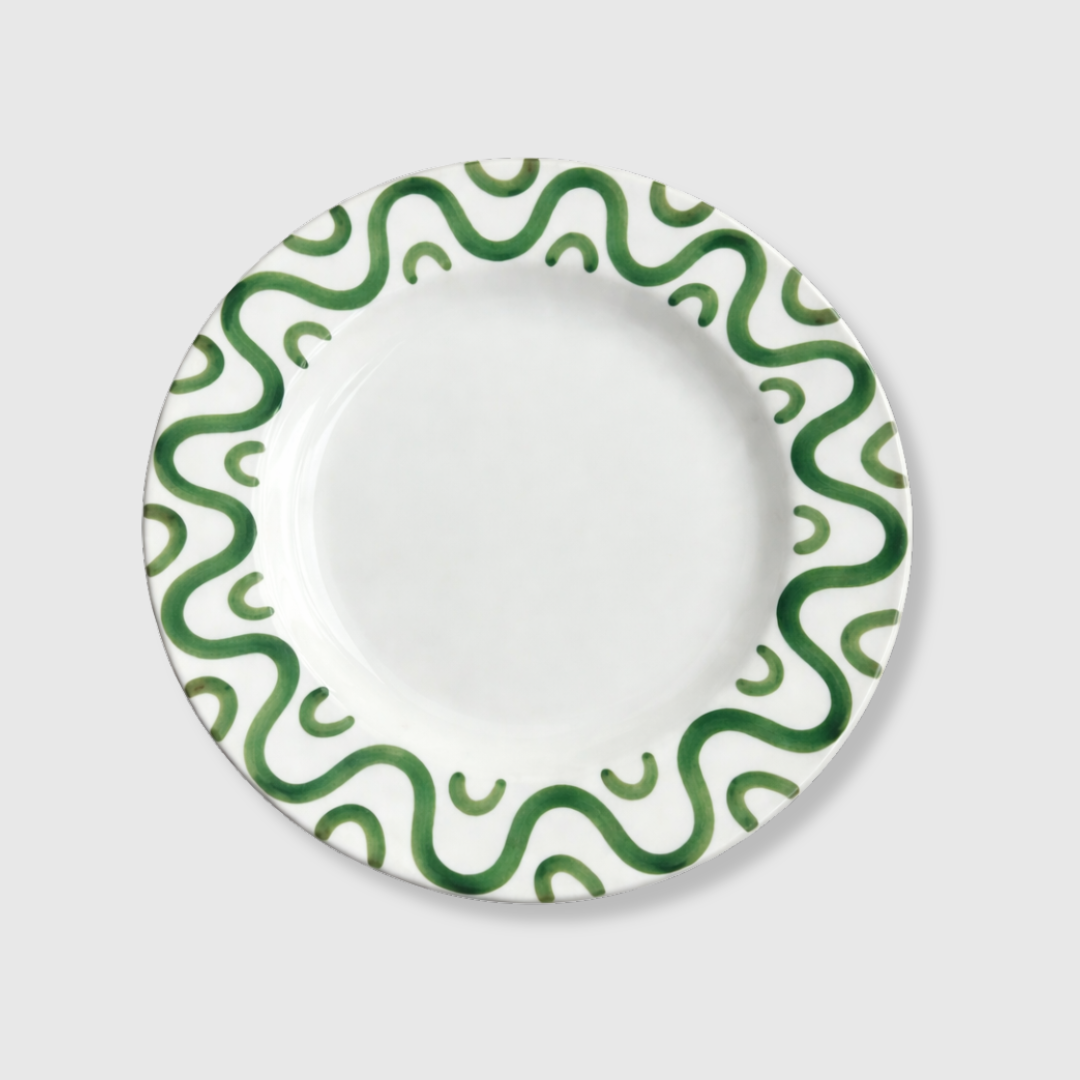 Wave Green Dinner Plates - 27cm