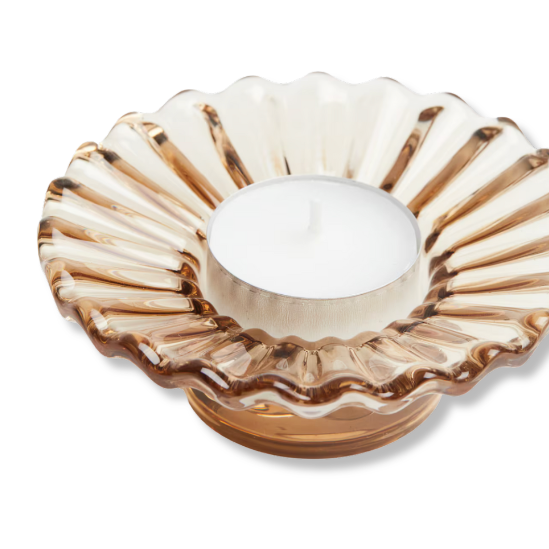 Rent: Ochre Flower Tealight Holder (4cm)