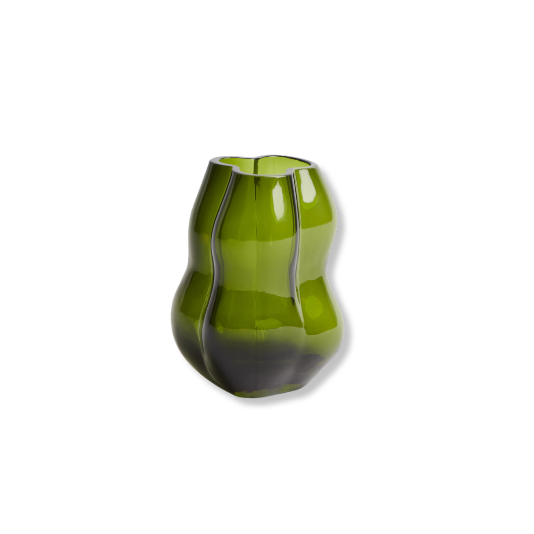 Rent: Green Wavy Bud Vase (11.9cm)