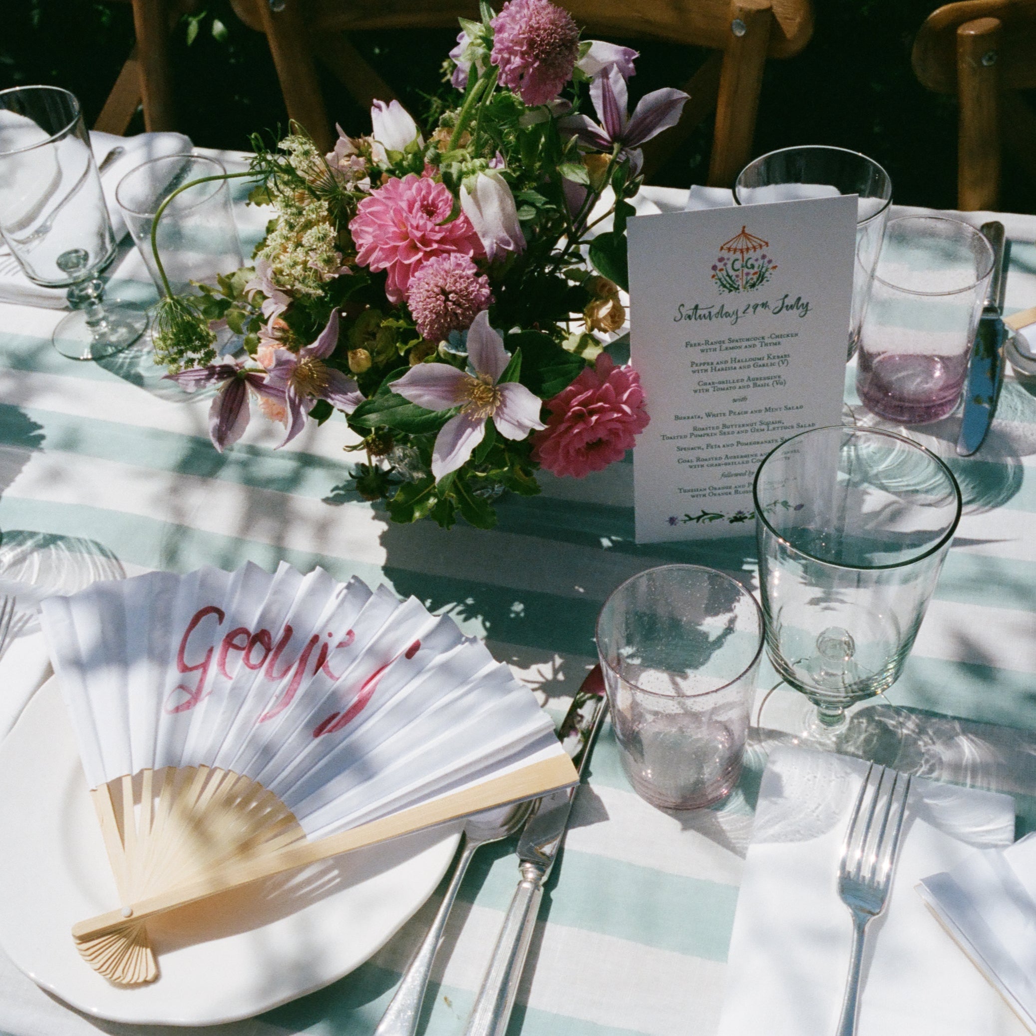 Rent: Antibes Turquoise Tablecloth