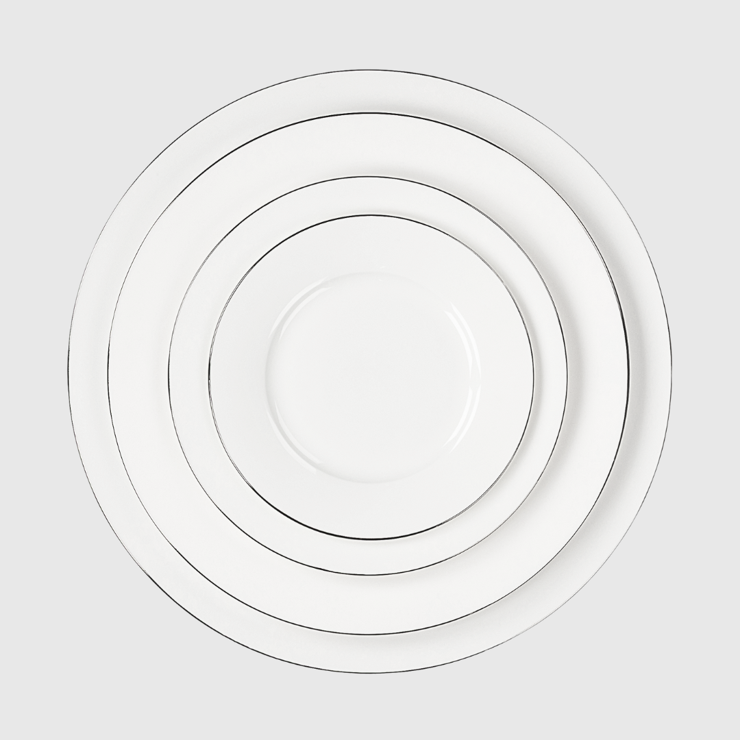 Rent: Selene Silver Dinner Set From