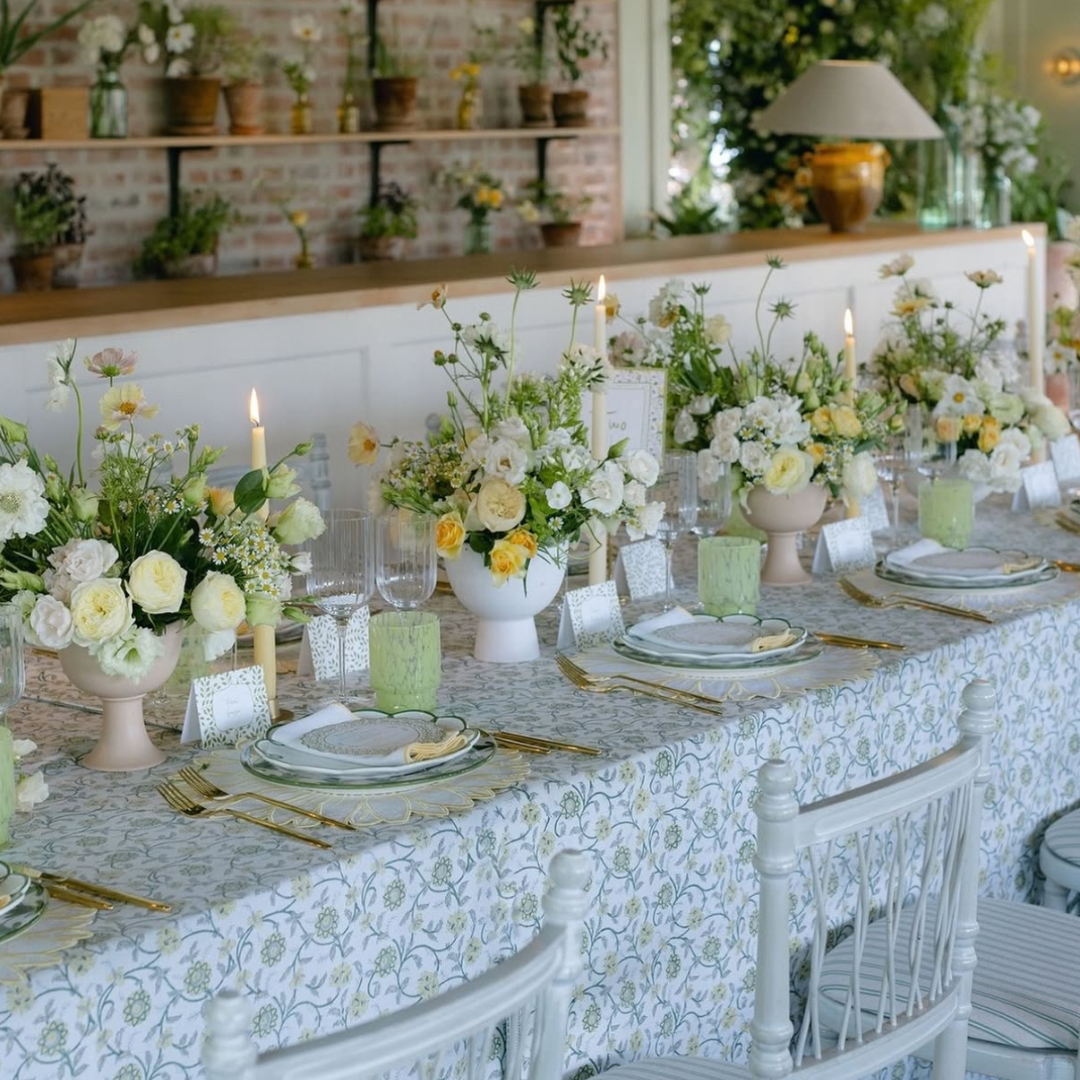 Rent: Green Petals Tablecloth