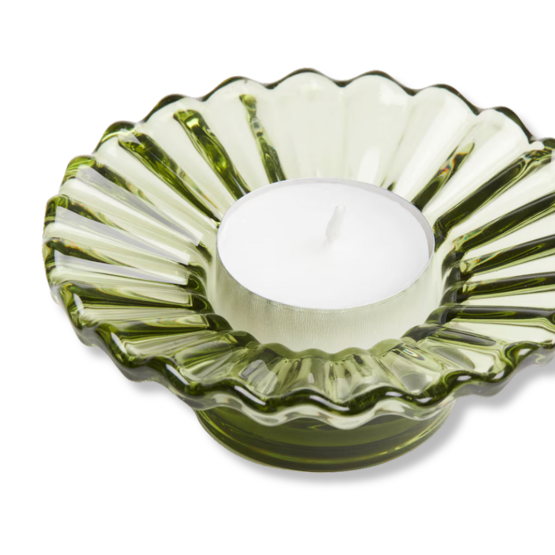 Rent: Light Green Flower Tealight Holder (4cm)