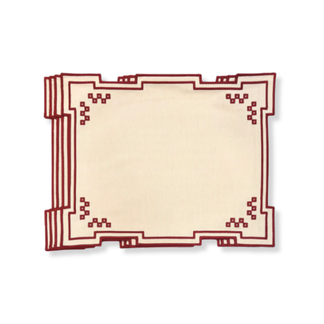 Wholesale: Embroidered Garnet Placemats