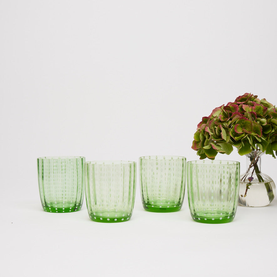Speckled Green Water Glass (set of 4)