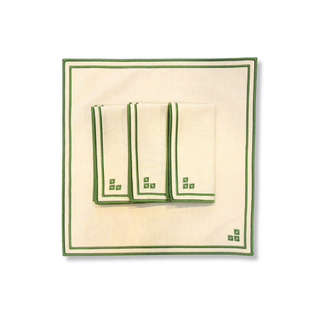 Wholesale: Embroidered Emerald Napkins
