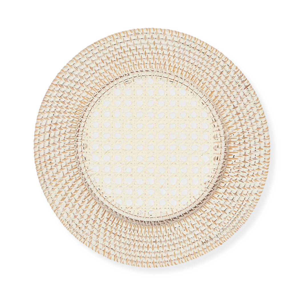 Wholesale: White Rattan Charger Plates