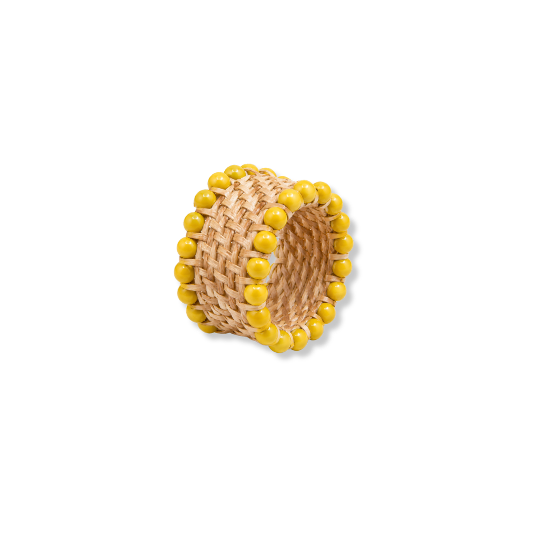 Rent: Yellow Beaded Napkin Holder