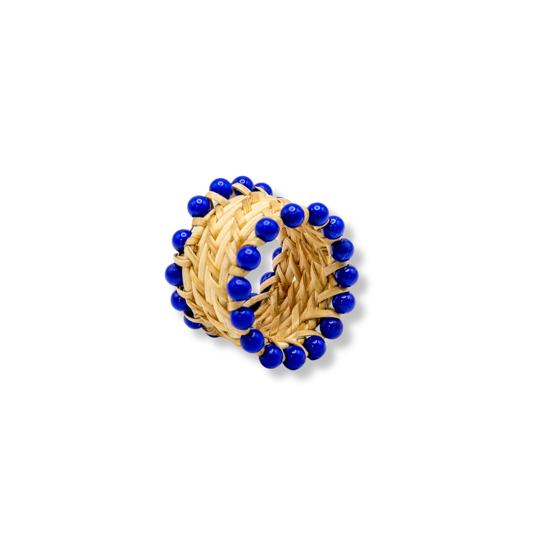 Rent: Blue Beaded Napkin Holder