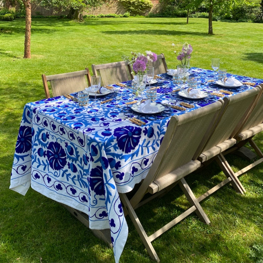 Blue Suzani Tablecloth