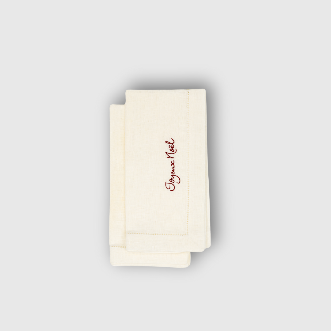 Joyeux Noël Embroidered Napkins (Set of 4)