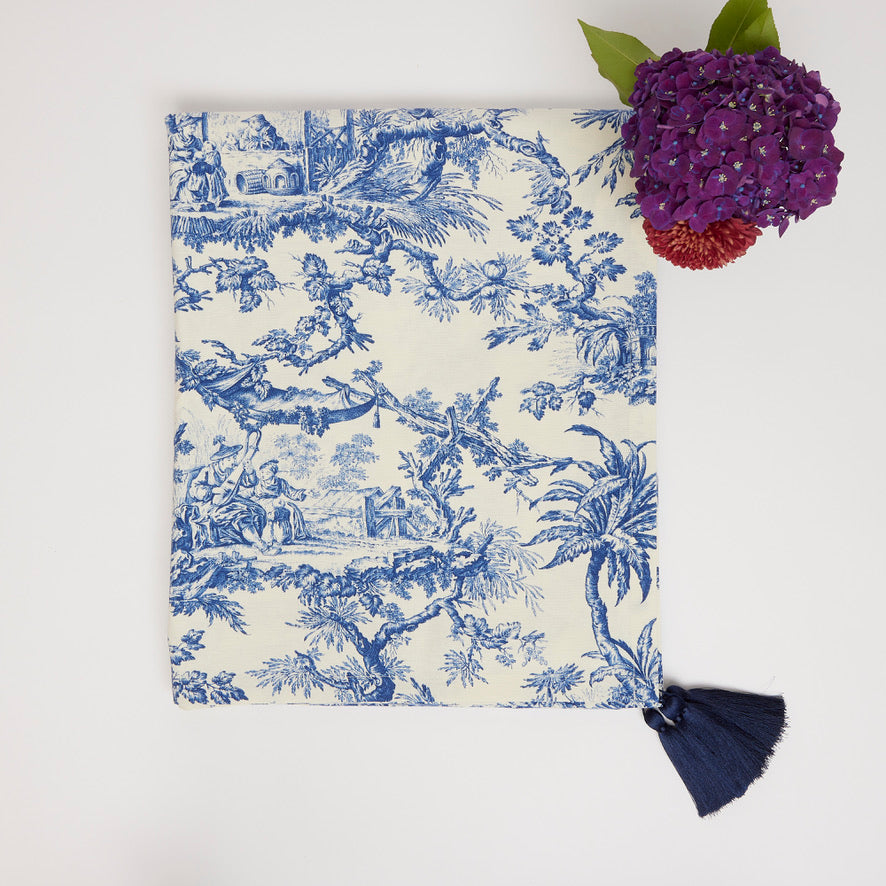Blue Toile Tablecloth