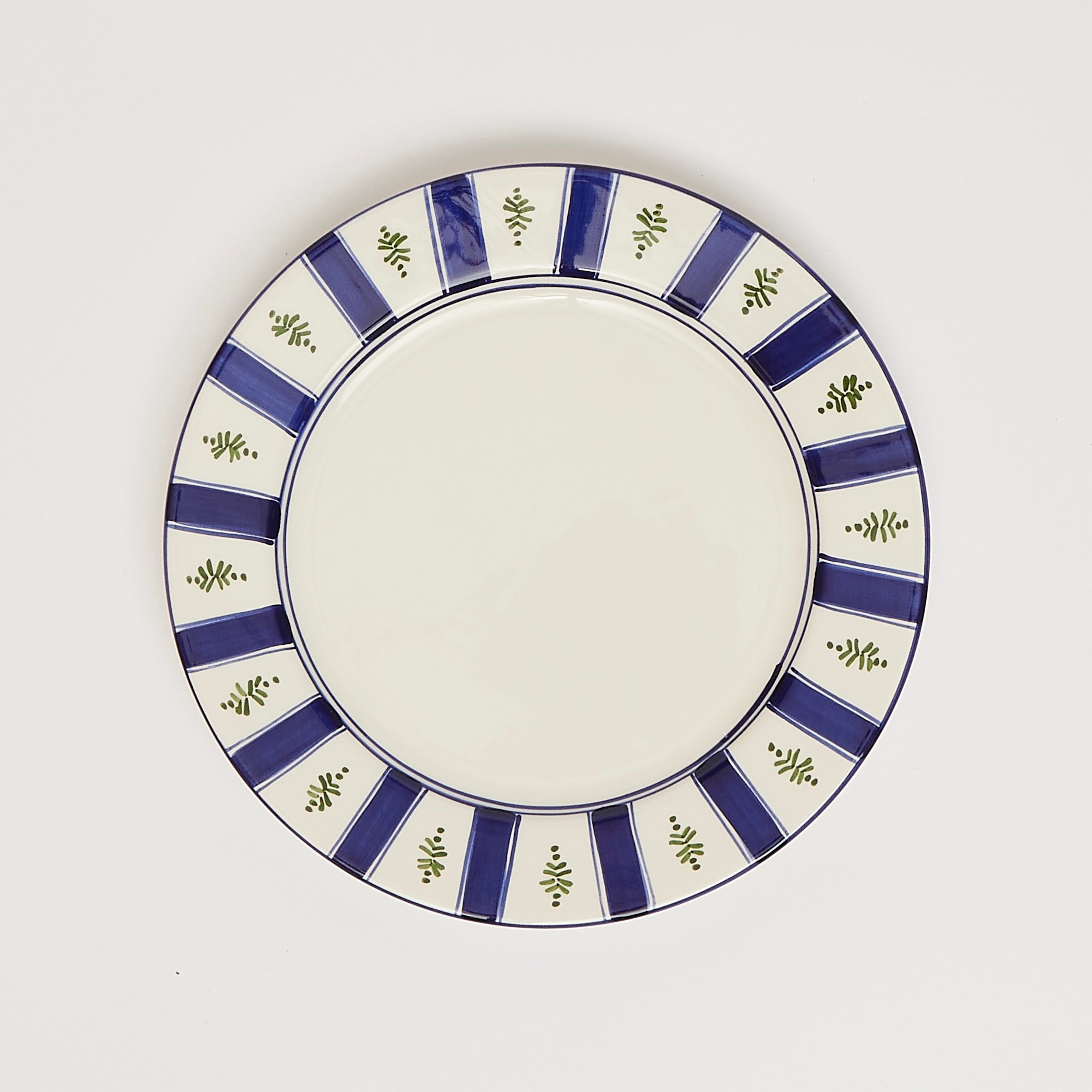 Hand Painted Blue and Green Louisa Dinner Plates (set of 4)