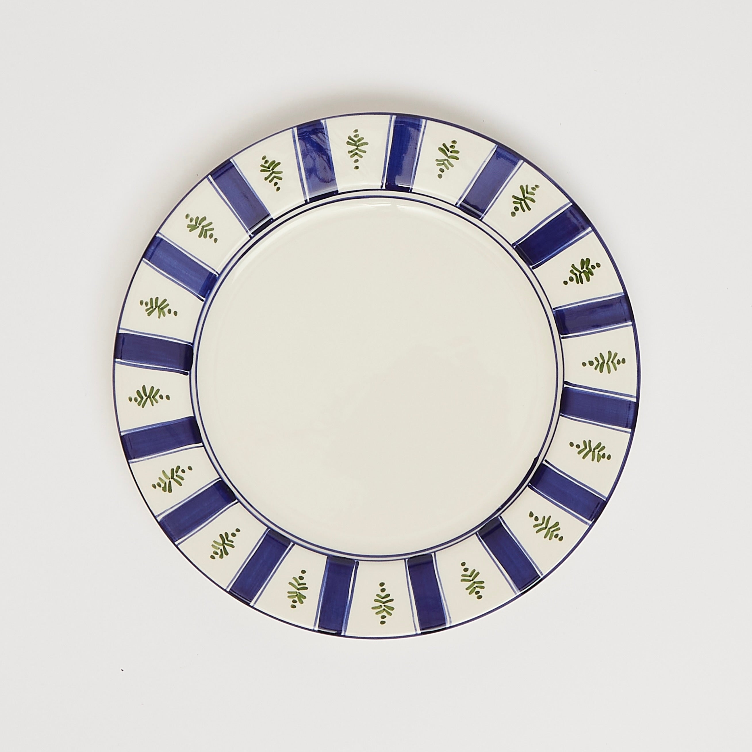 Hand Painted Blue and Green Louisa Starter Plates (set of 4) - 21cm