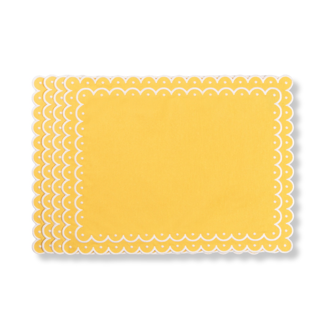 Rent: Margaux Yellow Rectangle Placemat (45cm)