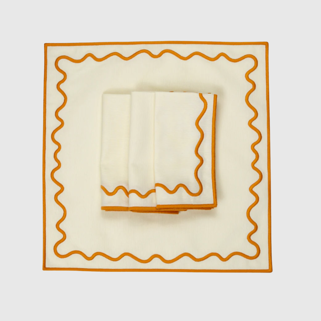 Embroidered Clementine Napkins