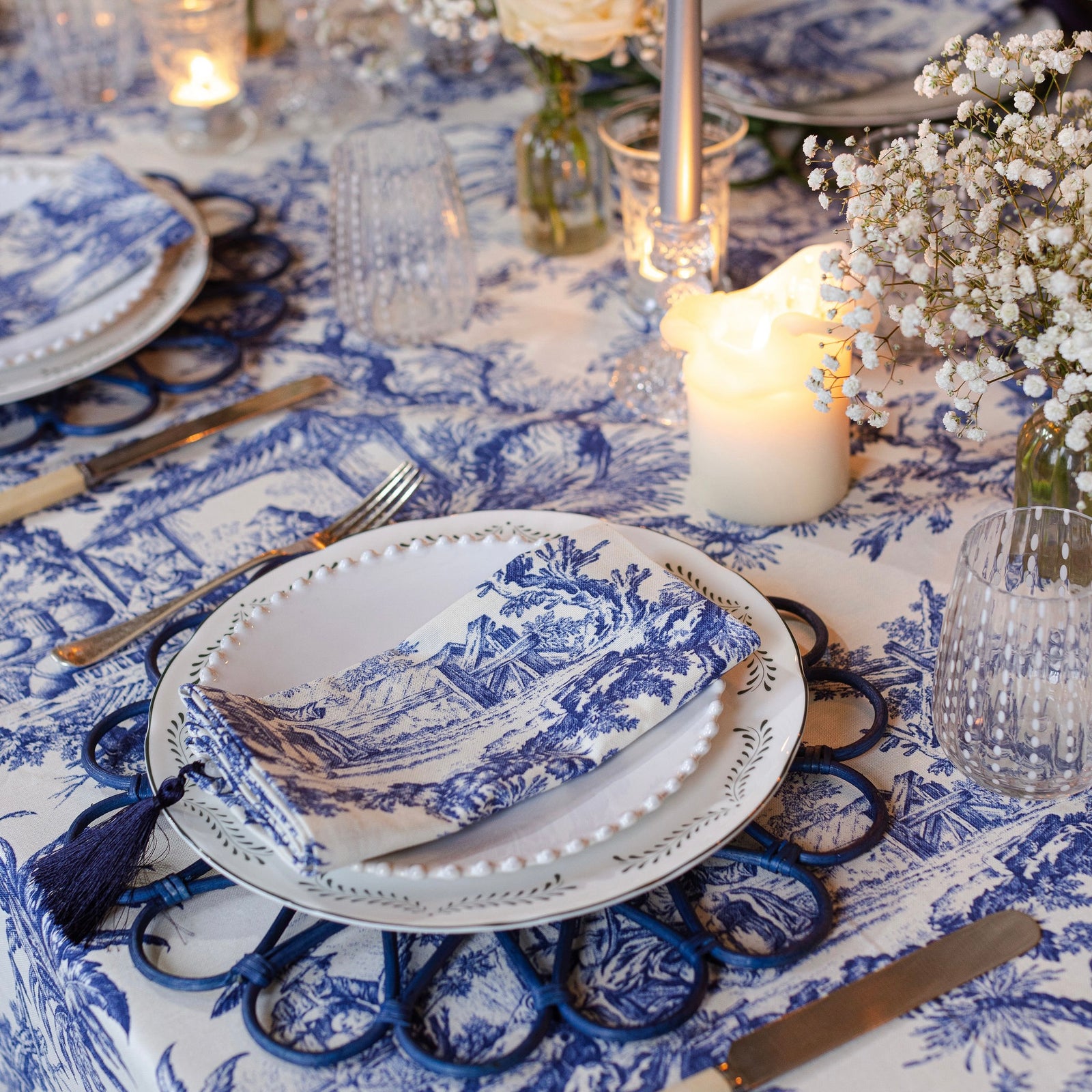 Blue Toile Napkins (set of 4)