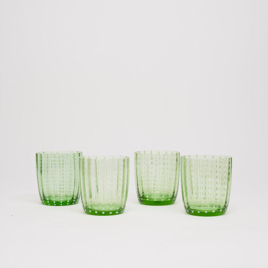 Speckled Green Water Glass (set of 4)