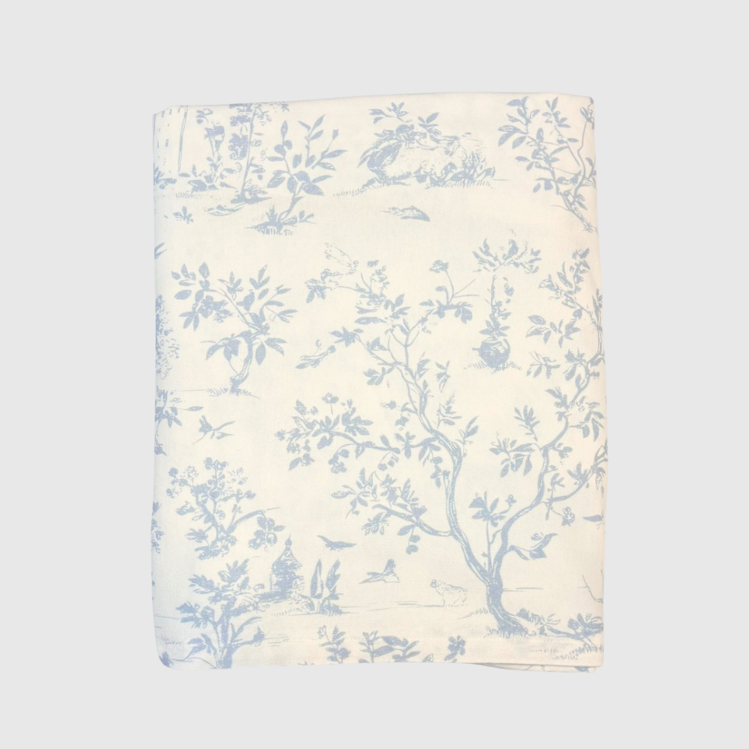 Pale Blue Toile Tablecloth - 235x335cm