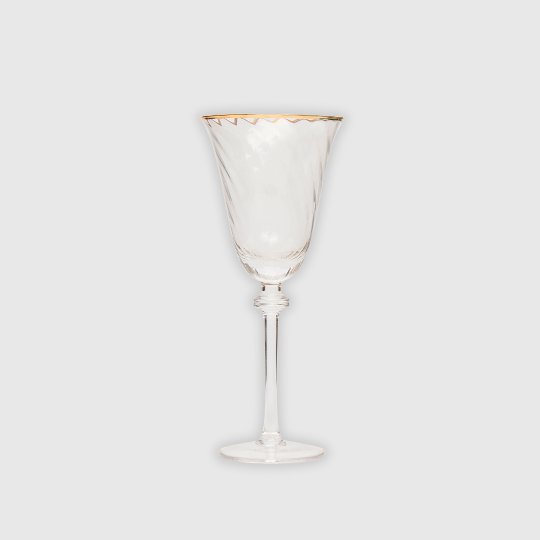 Rent: Gold Rim White Wine Glass