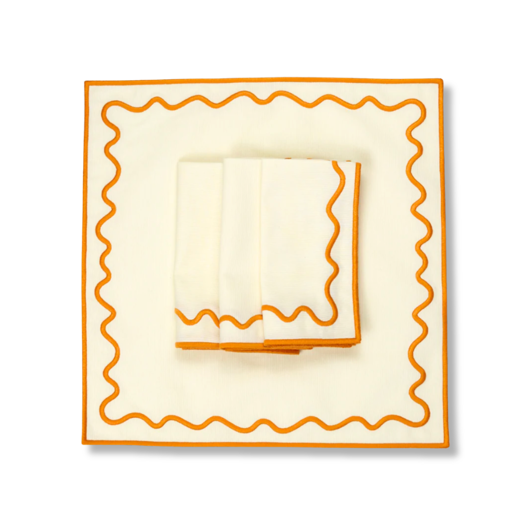 Wholesale: Embroidered Clementine Napkins