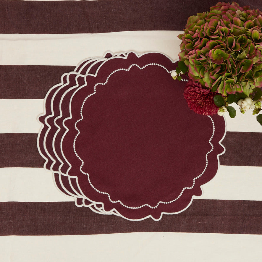 Abigail Burgundy Red Placemat (set of 4)