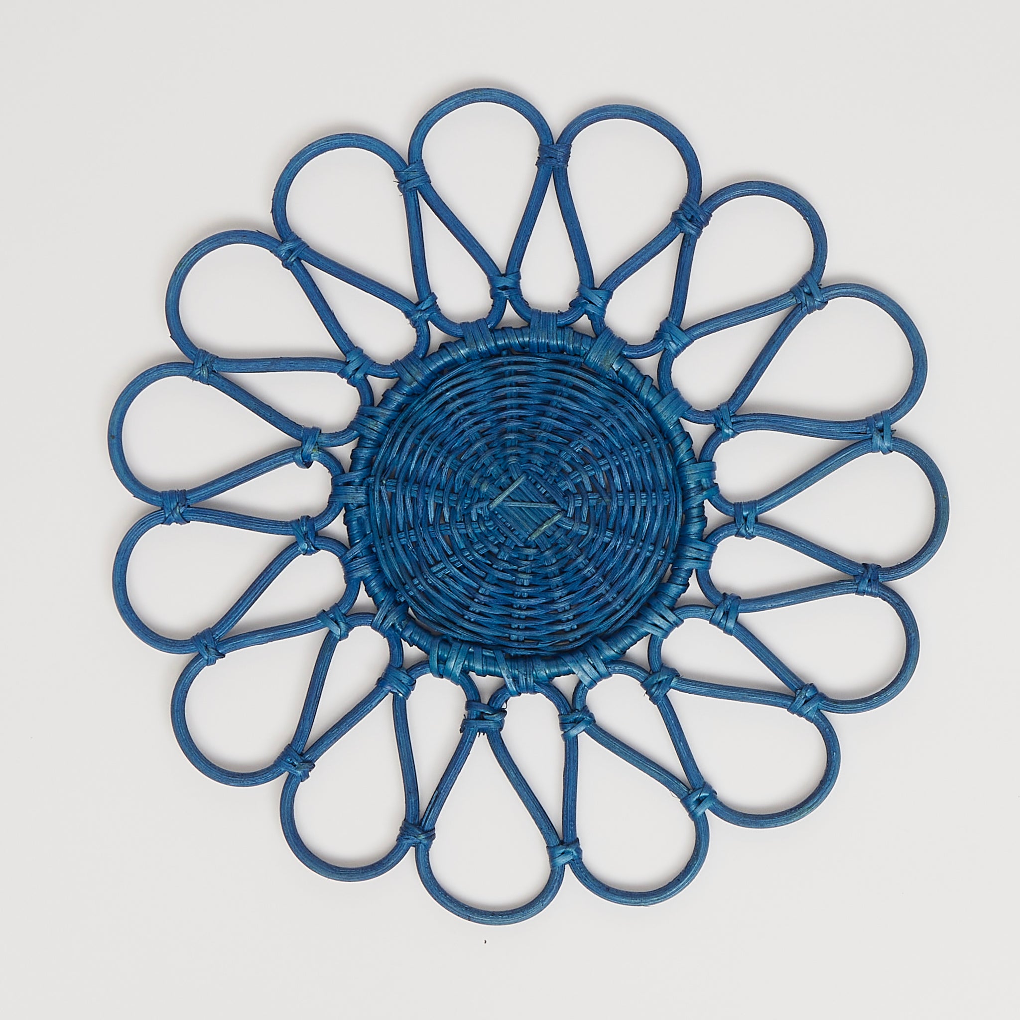 Gaia Blue Rattan Flower Placemats