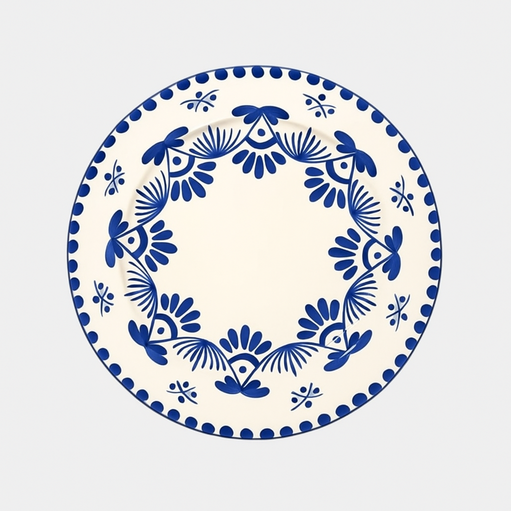 Gisele Blue Dinner Plate (set of 10) - Preloved