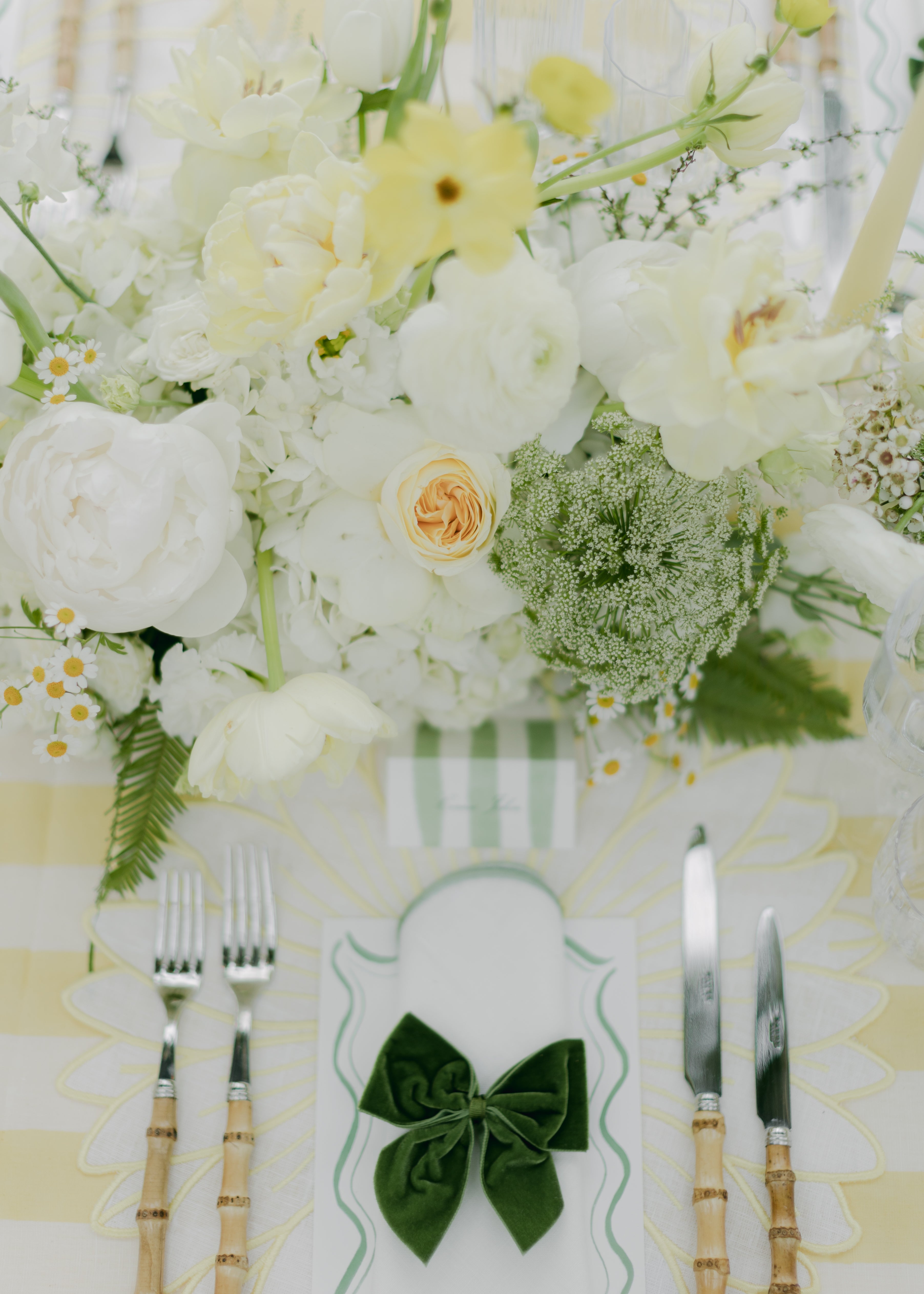 Rent: Green Embroidered Scalloped Napkins