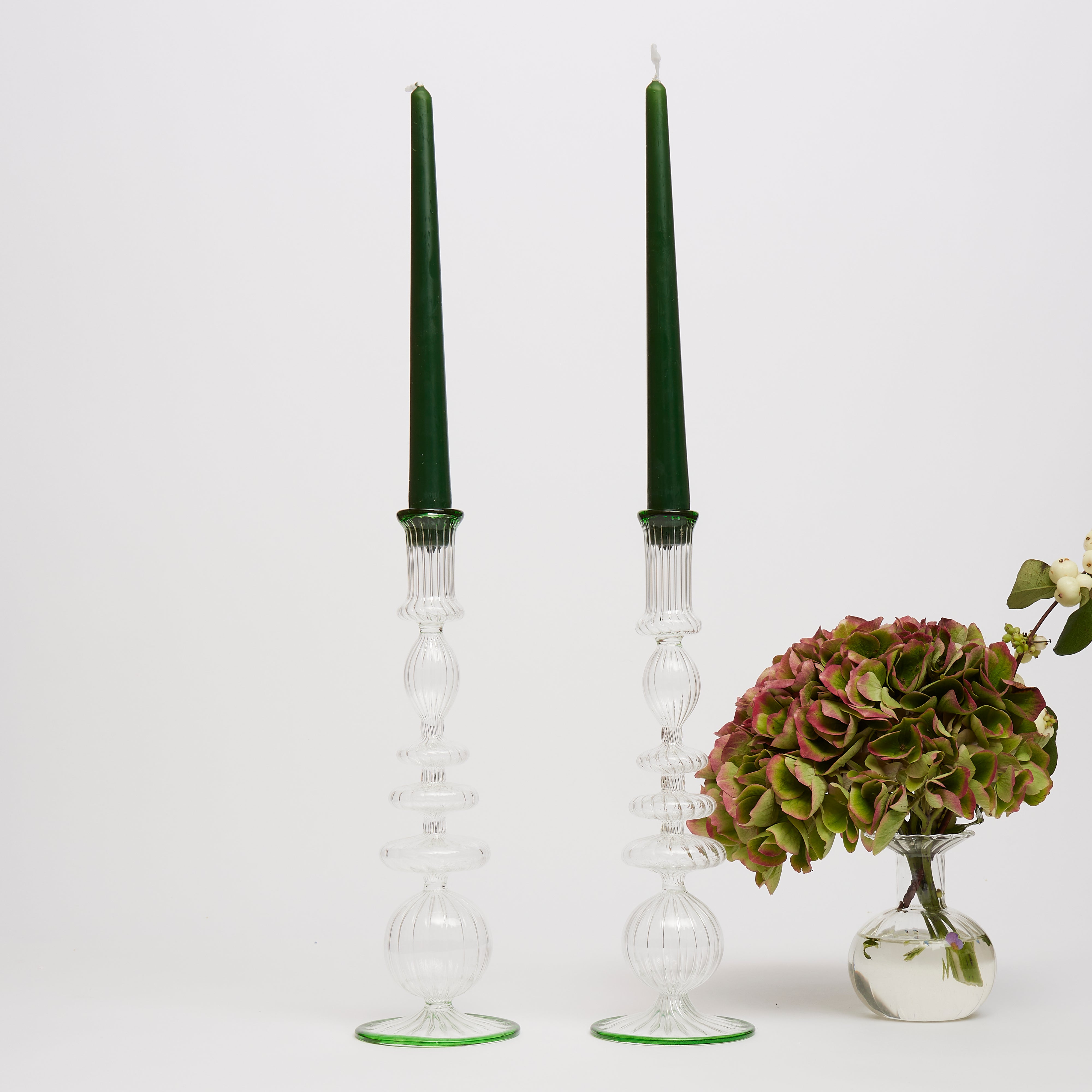 Dark Green Tapered Candles (set of 8)