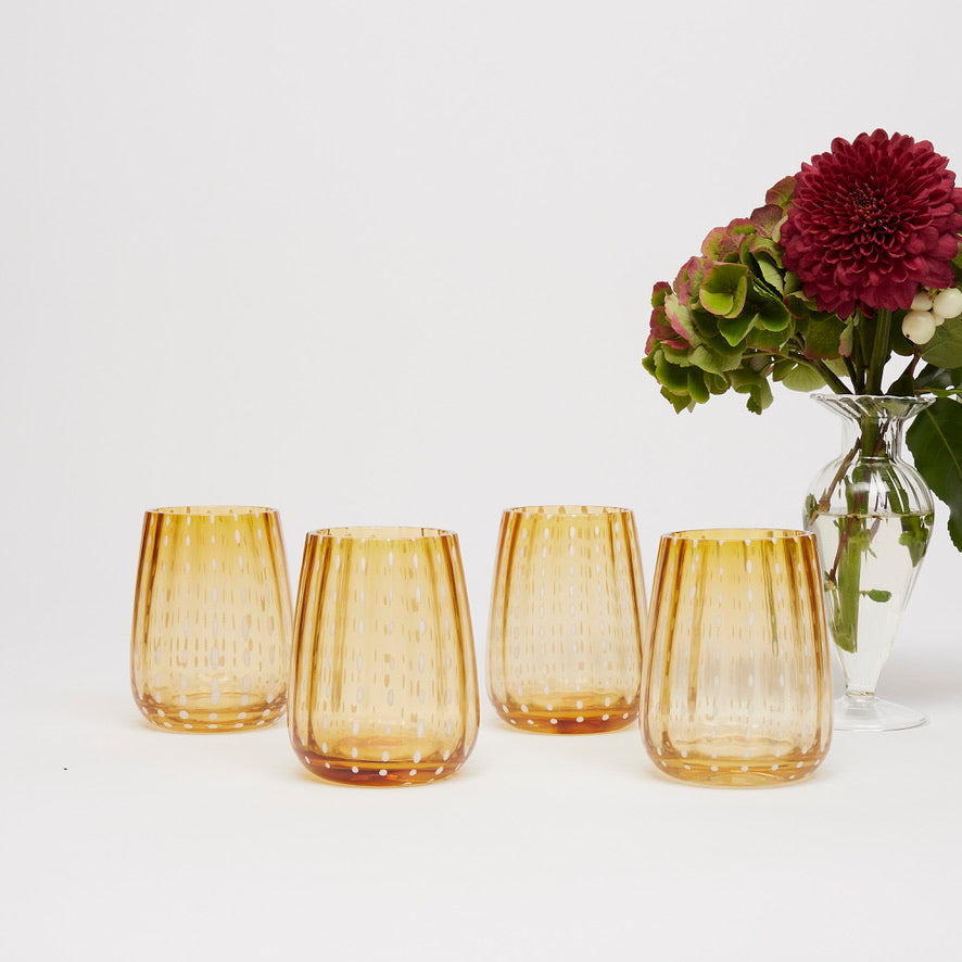 Speckled Amber Water Glass (set of 4)