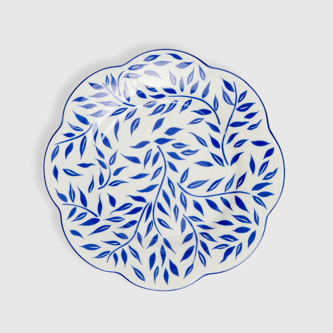 Blue Leaves Dinner Plates (set of 4)