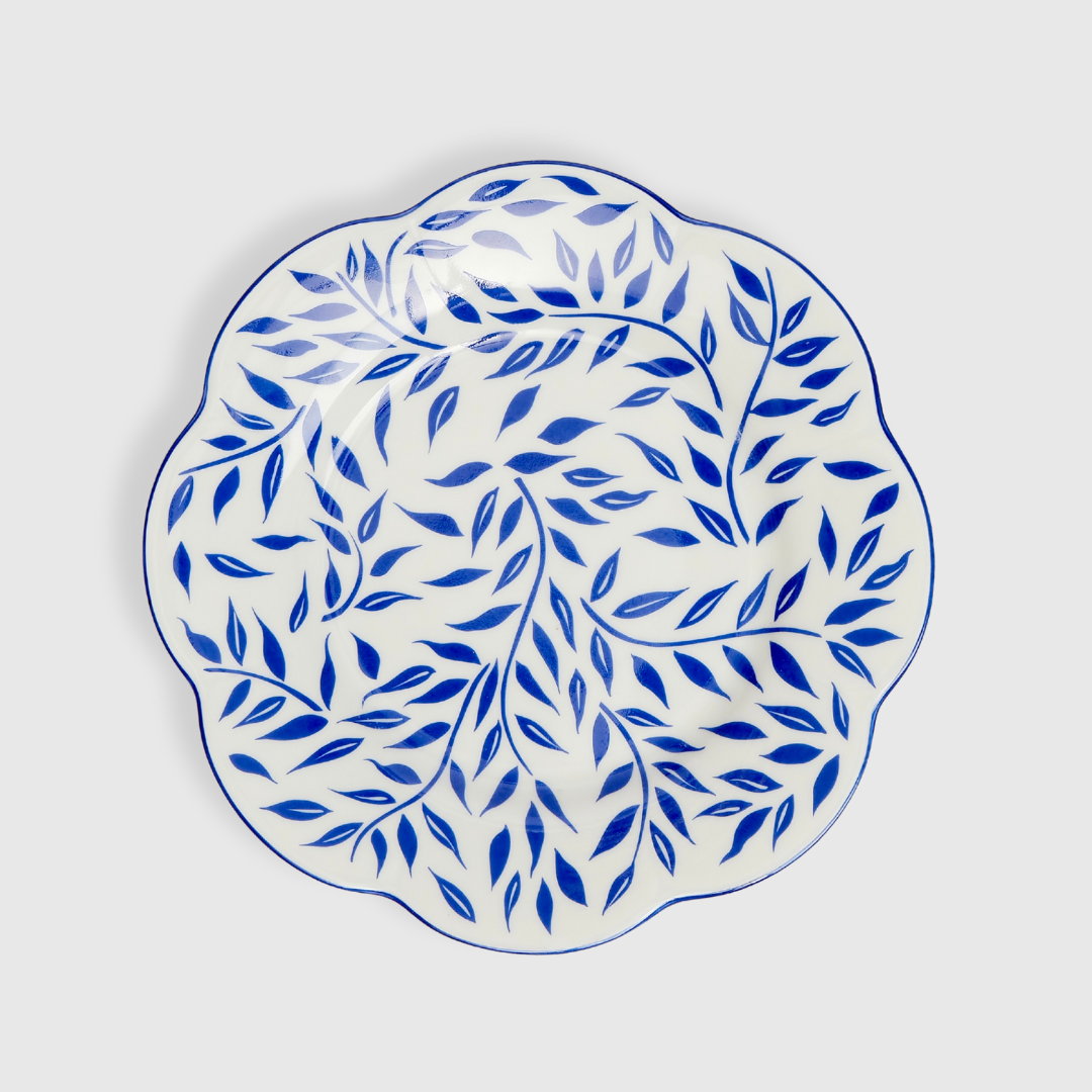 Blue Leaves Starter Plates (set of 4) - 21cm