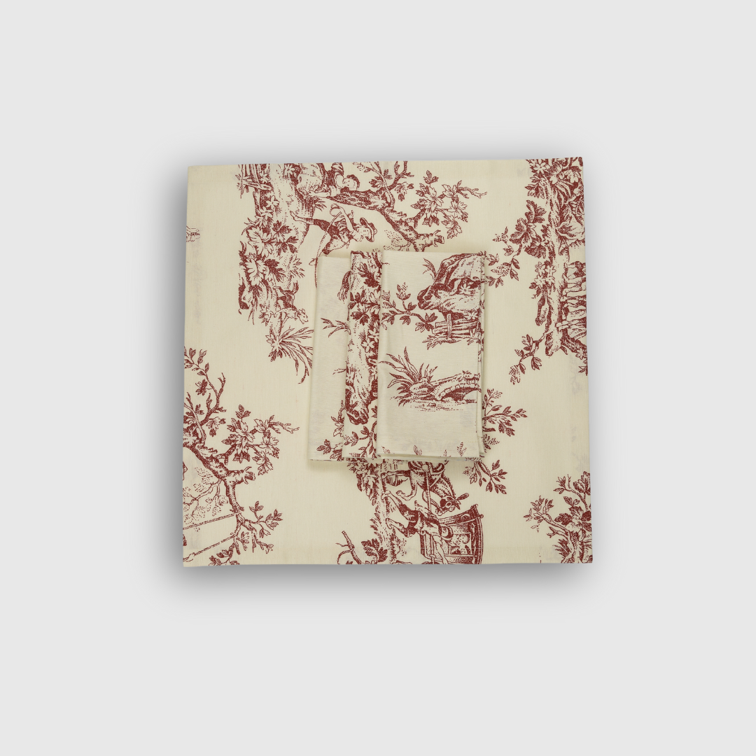 Rent: Maroon Winter Toile Napkins