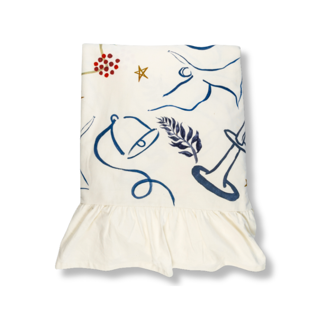 Rent: Festive Handpainted Tablecloth