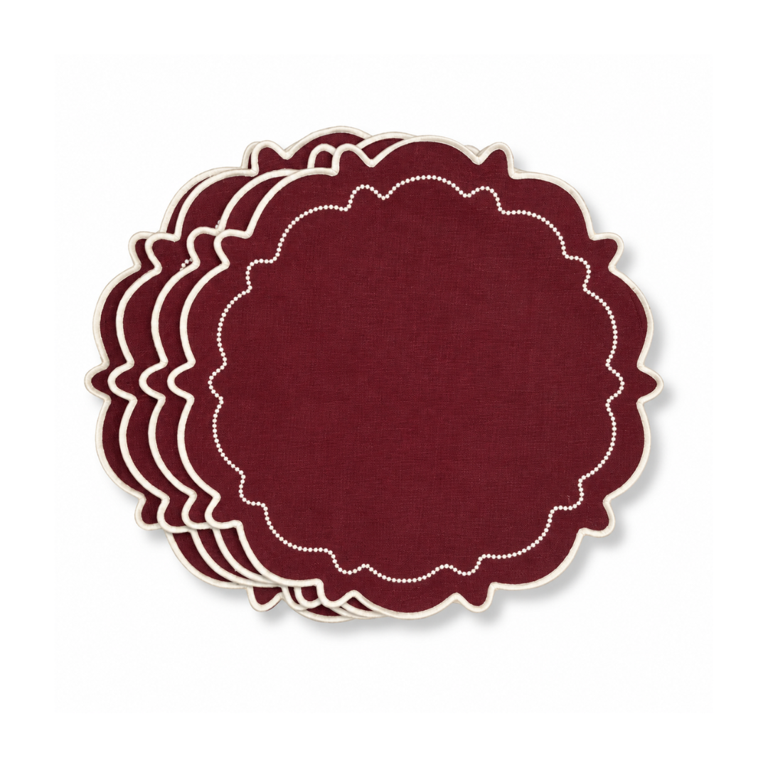 Rent: Abigail Red Wine Placemat (40cm)
