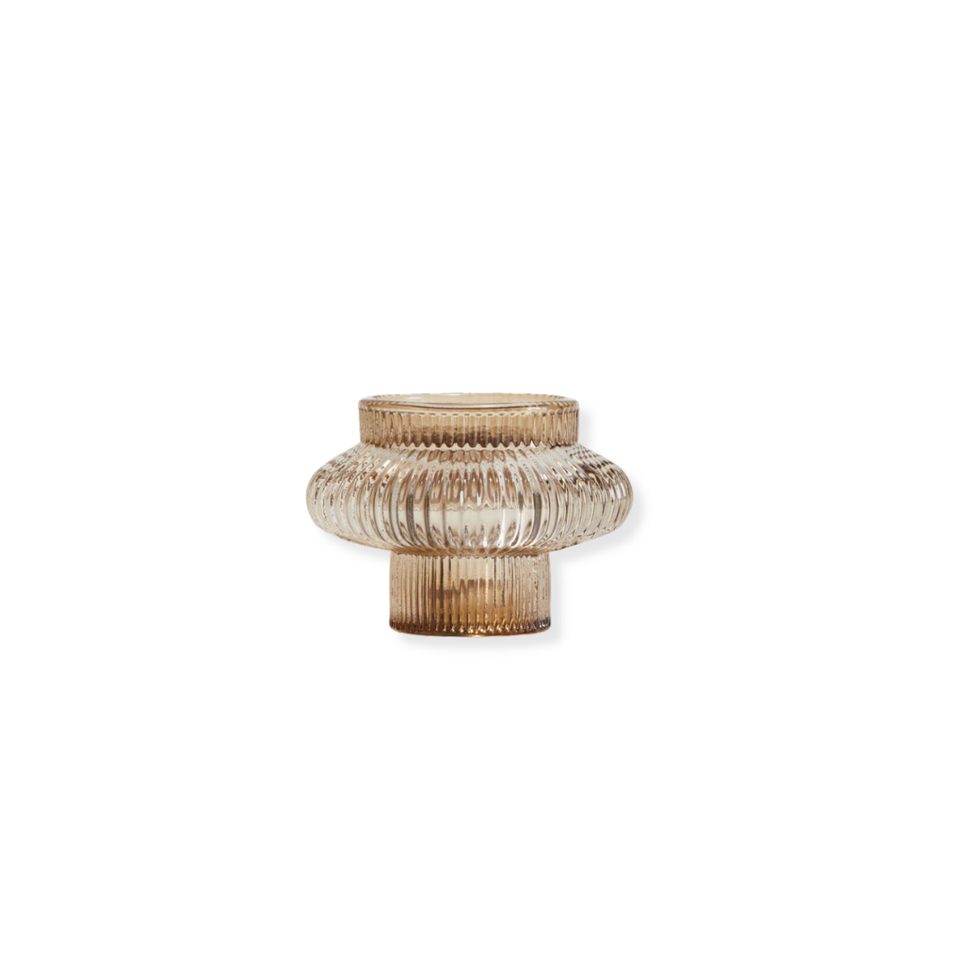 Rent: Beige Glass Candle Holder (5.8cm)
