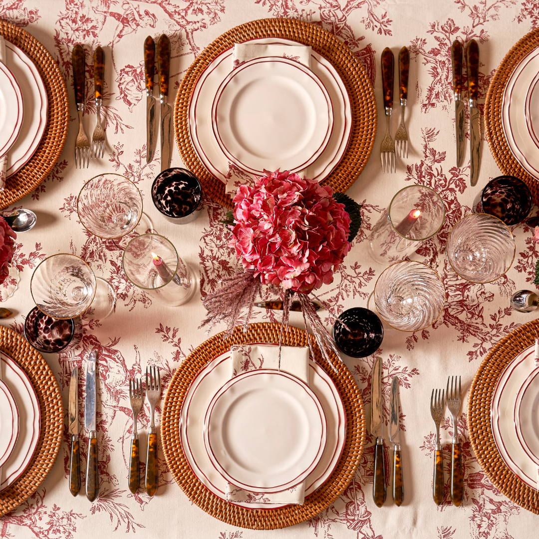 Rent: Burgundy Toile Napkins