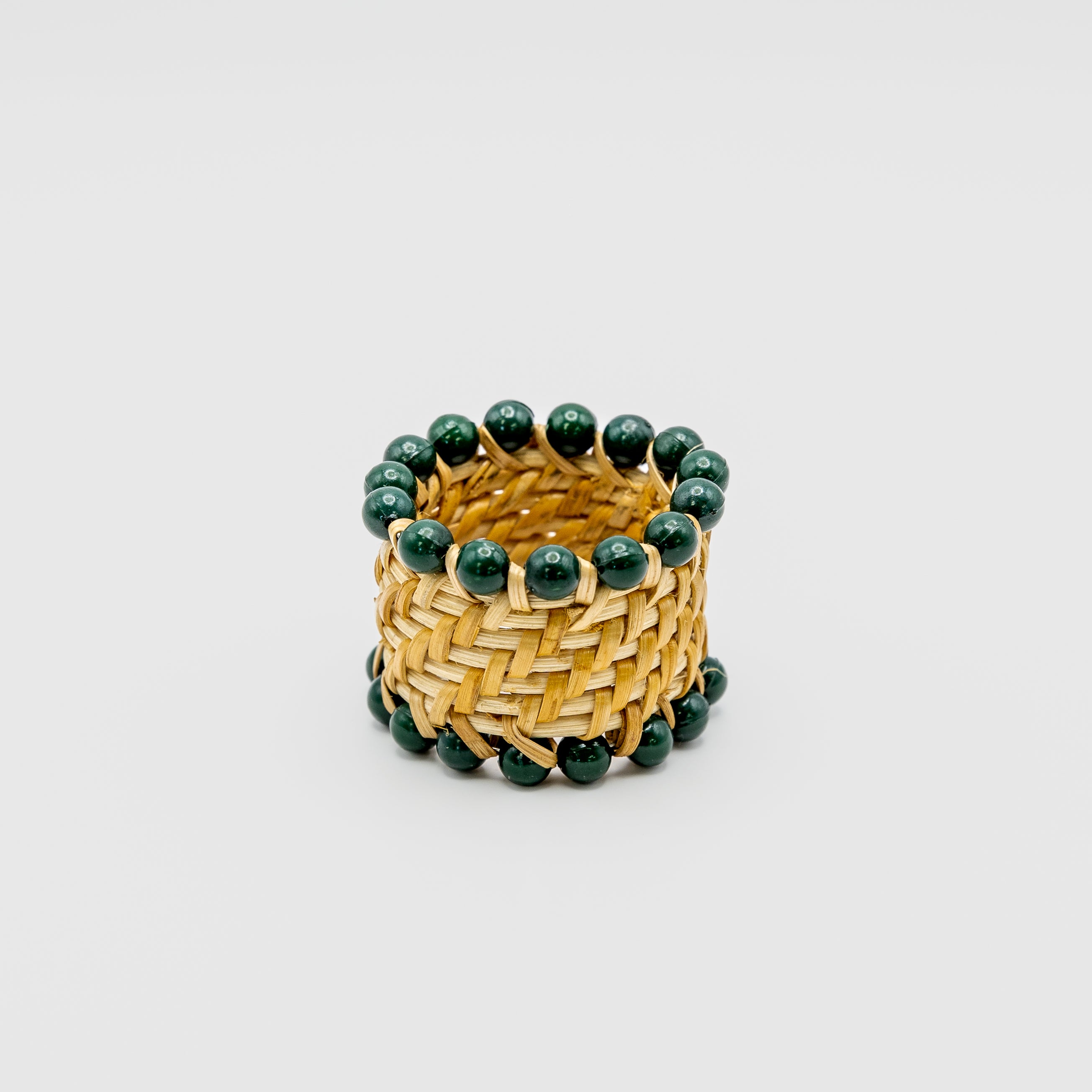 Rent: Green Beaded Napkin Holder