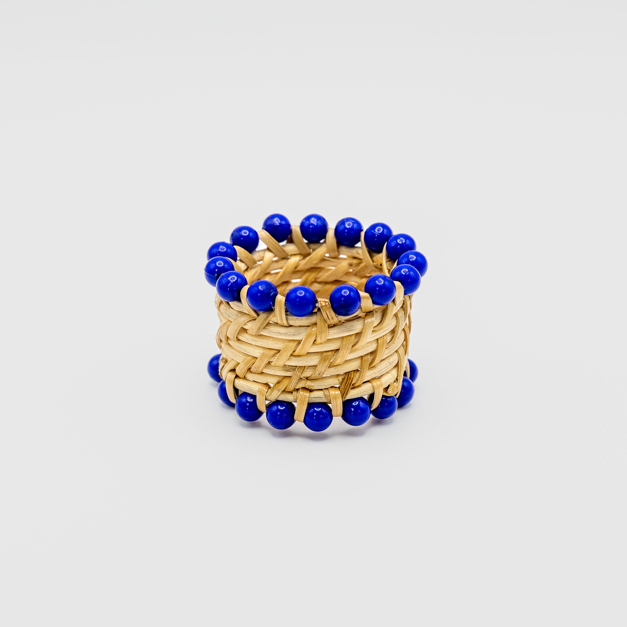 Rent: Blue Beaded Napkin Holder