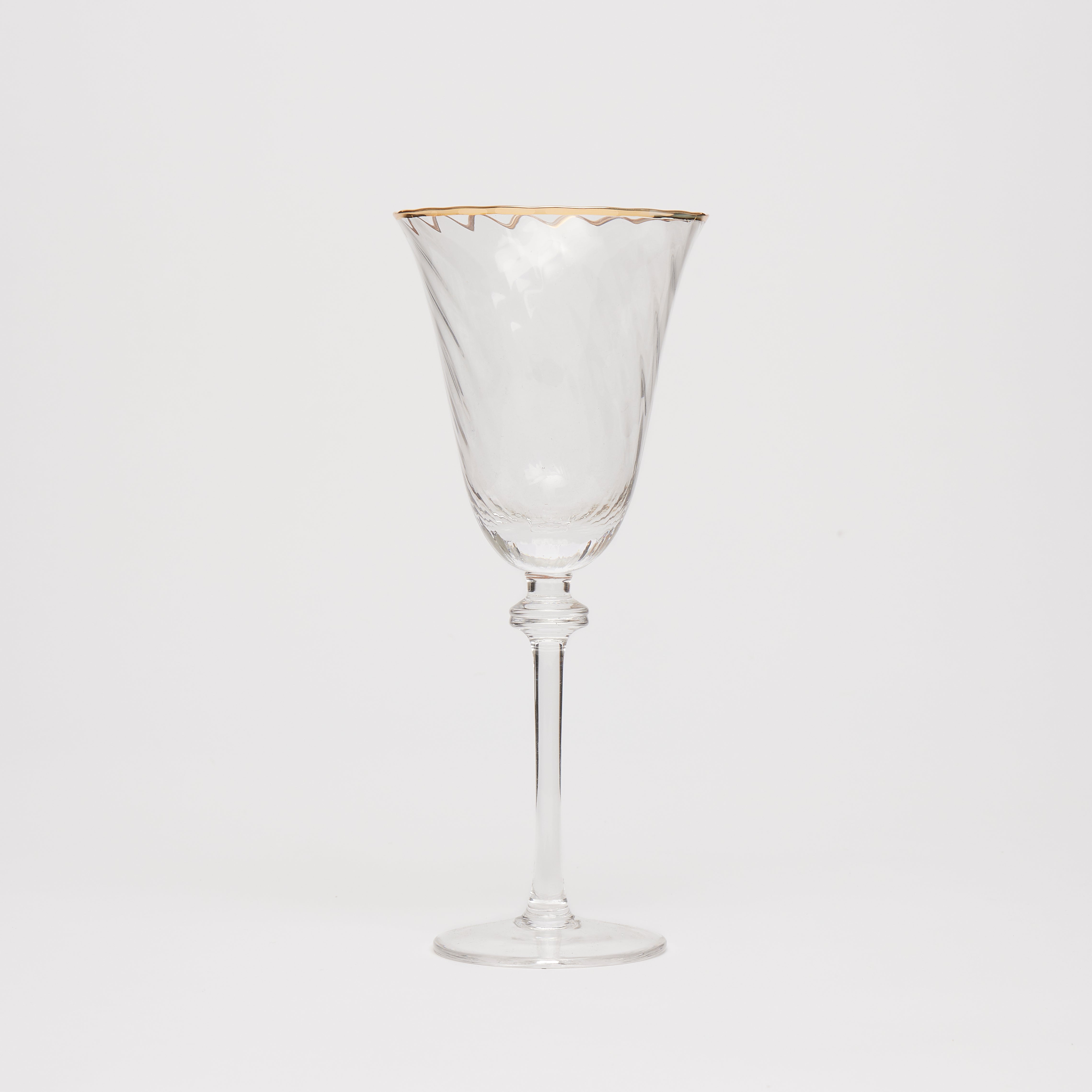 Rent: Gold Rim White Wine Glass