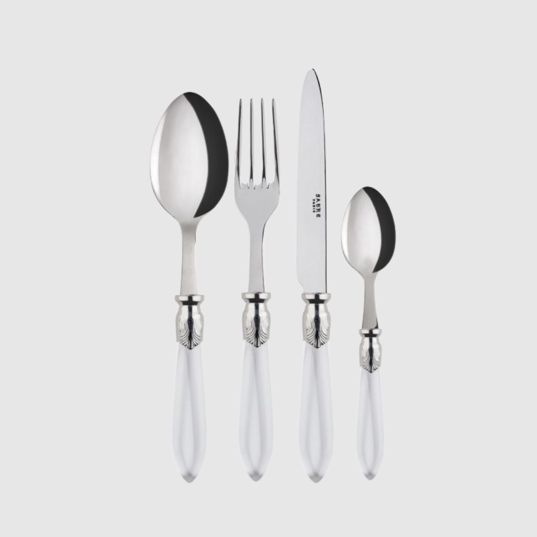 Clear Silver Cutlery (4 piece set)