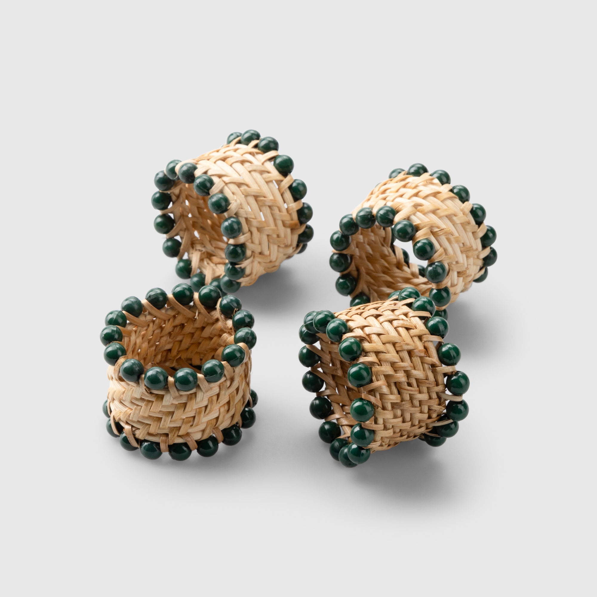 Green Beaded Napkin Ring (set of 4)