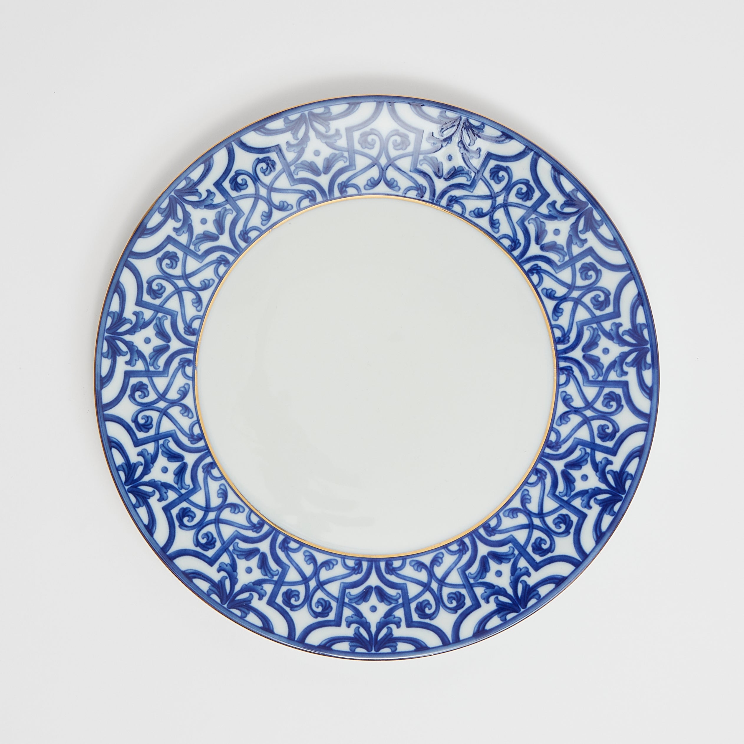 Blue Hand Painted Rim Dinner Plate (set of 6)