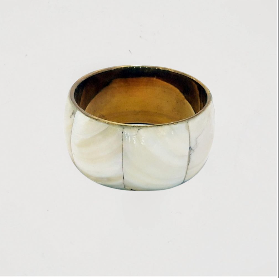 Rent: Brass Pearl Napkin Ring