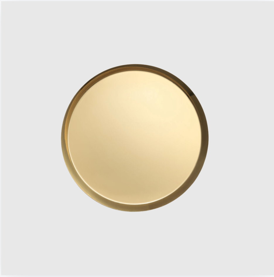 Gold Round Metal Tray  (set of 12) - Discontinued