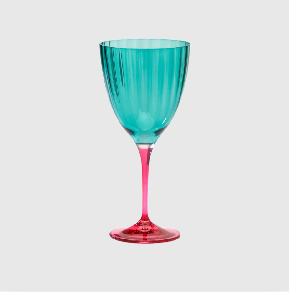 Green & Pink Wine Glasses (set of 6) - Discontinued