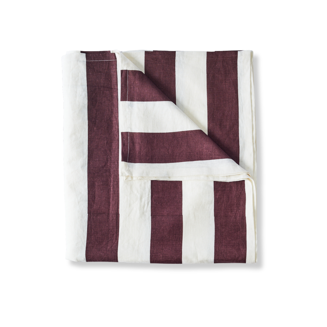 Wholesale: The Burgundy Stripe Tablecloth - 150 x 300cm